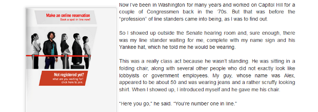 Freelance Article about Washington Line Standers